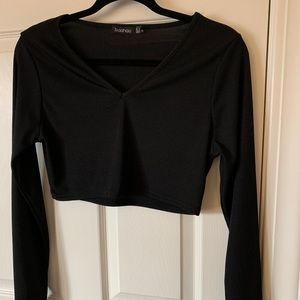 Boohoo Cropped V-Neck